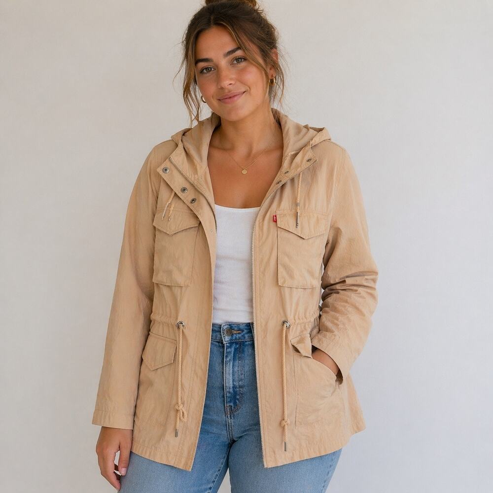 Levi Strauss & Co. Utility Jacket Womens Plus Size 3X Hooded Lightweight Pocket